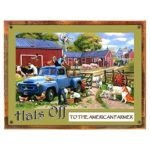 Wood-Framed Hats Off Metal Sign: Automobiles and Cars Decor Wall Accent for kitchen on reclaimed, rustic wood