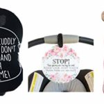 Newborn Baby Gift Bundle Set Including a Car Seat Cover, No Touching Baby car seat Sign and a Pacifier Clip – The Perfect Gift for New mom