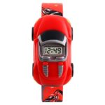 Studyset Children’sCartoon Race Car Plastic Detachable Strap Digital Wrist Watch Gift for Kids