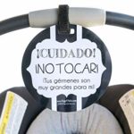 Spanish & English Baby Safety Sign, Newborn, Baby car seat tag, Baby Shower Gift, Stroller tag, Baby Preemie no Touching car seat Sign