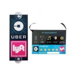 Uber Lyft Sign Decal with Strong Suction Cups and Rating Sign Accessories for Rideshare Car (2 Packs)