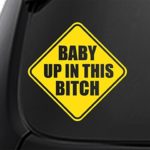 Baby Up In This Bitch Die Cut Vinyl Decal Sticker Car Window 4″x4″ Funny Sign Baby On Board