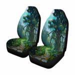 InterestPrint The Tree in The Evening Cartoon Car Seat Covers Protector Set