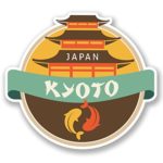 2 x 10cm/100mm Japan Kyoto Vinyl SELF ADHESIVE STICKER Decal Laptop Travel Luggage Car iPad Sign Fun #5707