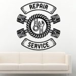 Auto Machine Repair Service Garage Motor Man Cave Sign Car Auto Mechanic Station Wall Decals Vinyl Decor Stickers MK1493