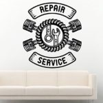 Auto Machine Repair Service Garage Motor Man Cave Sign Car Auto Mechanic Station Wall Decals Vinyl Decor Stickers MK1493