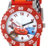 Disney Kids’ W001035 “Time Teacher” Cars Stainless Steel Watch With Printed Nylon Band