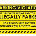 Parking Violation Stickers for Illegally Parked Cars in Private Parking Areas / Hard To Remove Very Sticky Permanent Adhesive by MESS (50-Pack) 8” x 5”