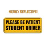 Zento Deals Please Be Patient Student Driver Reflective Magnetic Sign Decal