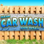 Hand CAR WASH and Detail 13 oz Heavy Duty Vinyl Banner Sign with Metal Grommets, New, Store, Advertising, Flag, (Many Sizes Available)
