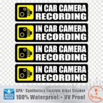 (Pack of 4 pcs) in Car Camera Recording Sticker Dash Cam on Board Video Bumper Baby Decal