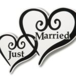 Just Married Heart Car Magnet