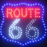 Decorative Novelty LED Signs for Wall Decor, Man Cave, Wet Bar Accessories (19″ L x 19″ W x 1″ H, Route 66)