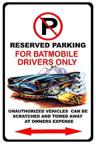Batmobile Car Toon No Parking Sign