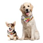 KINDEEP Dog Bandana, Bibs Scarfs Accessories for Large or Small Dogs, Car License Plate Pattern Canvas Triangle Collar Bandana 1 Pcs