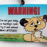 Don’t Touch the Baby 6 x 4 inch Laminated Car Seat Sign by Cold Snap Studio, THE SEACATS Tattle Touching is Rude! – HANDMADE in the USA!