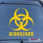 3S MOTORLINE Biohazard Danger Warning Sign Car Decal Sticker Vinyl pick size color die cut (yellow, 12” (30.5cm))