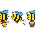 Magnet Cute Bees – Magnetic vinyl sticks to any metal fridge, car, signs 5″