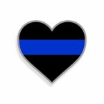 Blue Line Heart Sticker Show Support for Police on your Car Truck Laptop Graphic
