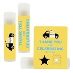 Andaz Press Lip Balm Birthday Party Favors, Thank You for Celebrating with Us, Police Car, 12-Pack