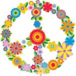 Peace Resource Project Flower Peace Sign – peace / anti-war Bumper Sticker / Decal (3″ circular)