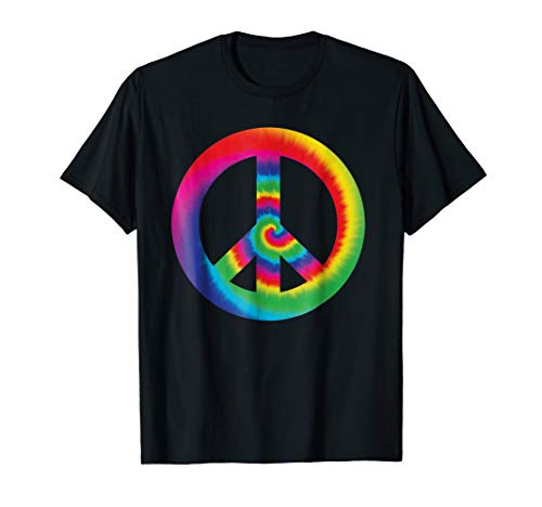 Tie Dye Peace Sign T-Shirt | Hippies Symbol 60s 70s 80s Tee