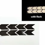 8x 3M High Quality 25×50 mm Arrow Sign Black Sticker With Flash Night White Reflective PVC Vinyl Sport Motorbike Helmet Motorcycle Bike Racing Car Decal Badge Sticker Door Window Tailgate Truck Trunk Side Rear Emblem