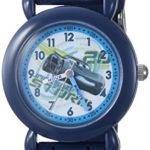 DISNEY Boy’s Cars 3′ Quartz Plastic and Silicone Casual Watch, Color:Blue (Model: WDS000445)