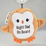 Alphabetz Kids Plush OWL Hanging Car Sign with Suction Cup, Cute Baby On Board Warning on The Road, Safe Driving