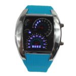 Gullor Cool Car Meter Dial Unisex Blue Flash Dashboard LED Racing Watch
