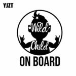 DECAL-STYLE – 12.3CMx15CM Wild Child ON BOARD Sign Vinyl Sticker Car Decals Black/Silver C10-00810