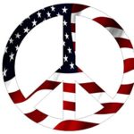 Red White Blue USA Peace Sign Symbol Decal Sticker American Flag USA Large Inch Patriotic Auto Bumper Sticker Vinyl Car Truck RV SUV Boat Window