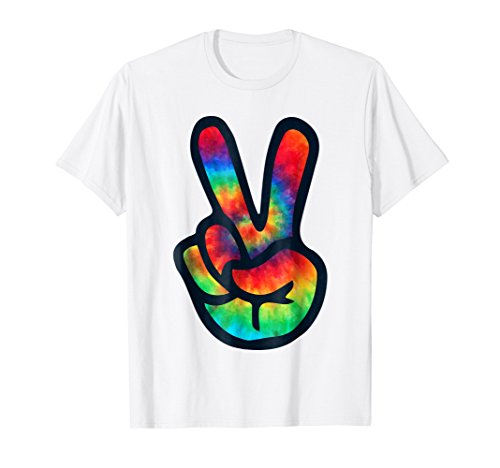 PEACE SIGN Hand Tie Dye T-Shirt | Hippies Christmas V Shirts