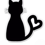 Magnet Cat Heart Kitty Cat Lover – Magnetic vinyl sticks to any metal fridge, car, signs 5″
