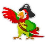 Magnet Pirate Parrot – Magnetic vinyl sticks to any metal fridge, car, signs 5″