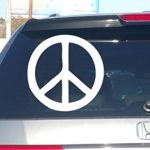 Peace Sign(6″x6″,White) Vinyl Decal Sticker for Car Automobile Window Wall Laptop Notebook Etc…. Any Smooth Surface Such As Windows Bumpers