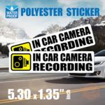 (Pack of 2 pcs) in Car Camera Recording Sticker Dash Cam on Board Video Label Bumper Baby Safe Decal [White]