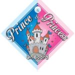 BABY iwantthatsignLTD Prince & Castle, Princess On Board, Prince Boy, Princess Girl, Car Sign, Novelty Car Sign, Baby Car Sign