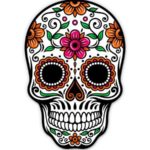 Magnet Sugar Skull Dia de los Muertos – Magnetic vinyl sticks to any metal fridge, car, signs 5″