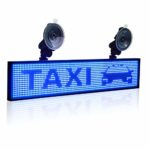 Leadleds P5 WiFi LED Car Sign Display Board Scrolling Message by Smartphone Programmable with 12V Car Cigarette Lighter and 2pcs Suction Cups (Blue)