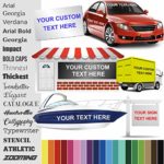 Design Your Own (20 Sizes + 18 Fonts + 16 Colors) Custom Vinyl Sticker | Car Window, Boat, Yeti Lettering JDM Automotive Windshield Graphic Name Letter Auto Vehicle Door Banner Sign Personalized Decal