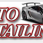 Auto Detailing Banner Car Wash Detail Shop Sign 18×48