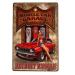 dingleiever DL-Muscle CAR Garage Detroit Muscle Pin-up Girl Road Tin Sign