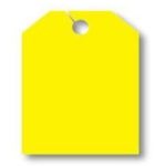 Donkey Auto Products Car Mirror Hang Tags – Jumbo Fluorescent (50 per pack) ((Blank), Yellow)