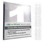 White Vinyl Numbers Stickers – 6 Inch Self Adhesive – 2 Sets – Premium Decal Die Cut and Pre-Spaced for Mailbox, Signs, Window, Door, Cars, Trucks, Home, Business, Address Number, Indoor or Outdoor