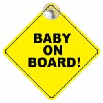 prettDliJUN Car Vehicle Window Sucker Sticker Baby On Board Warning Safety Sign Decoration Gift Yellow + Black