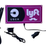 MVG TECH LED Uber Lyft Sign Car Window Light with Suction Cups USB 8 Feet Extension Cable + Car Charger