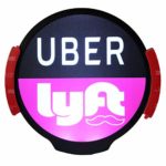 LUJII Uber Lyft LED Light Sign Logo Sticker Reflective Wireless Removable Sign for Rideshare Drivers Glowing Wireless Removable UBER LYFT New Sign Logo Decal Flashing Car Cycle Sticker White Light