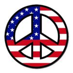 CafePress – Peace Sign Flag Car Magnet – Round Car Magnet, Magnetic Bumper Sticker