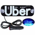 Tchrules Uber LED Sign Decor, Led Uber Sign with Suction Cups Glowing Uber Decor Accessories Uber Flashing Hook on Car Window with DC12V Car Charger Inverter